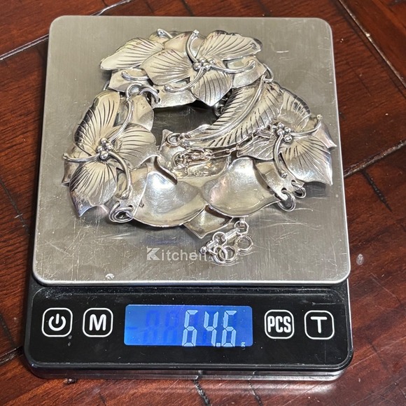 VTG Sterling 18" Dramatic Ornate Floral Showstopper Sculptural Artisan Necklace - Picture 10 of 10